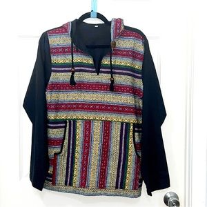 Hippie Bohemian Ethnic Cotton Long sleeve Hoodie Unisex Festival Clothing unisex